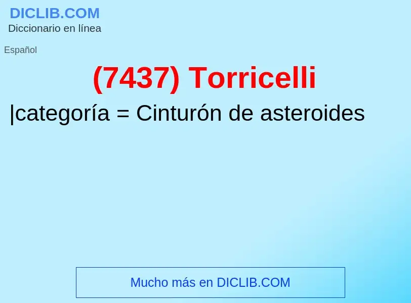 O que é (7437) Torricelli - definição, significado, conceito