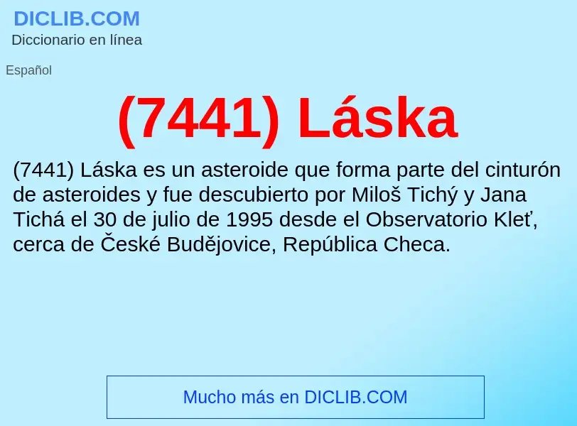 What is (7441) Láska - meaning and definition