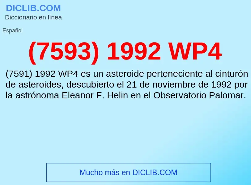 O que é (7593) 1992 WP4 - definição, significado, conceito