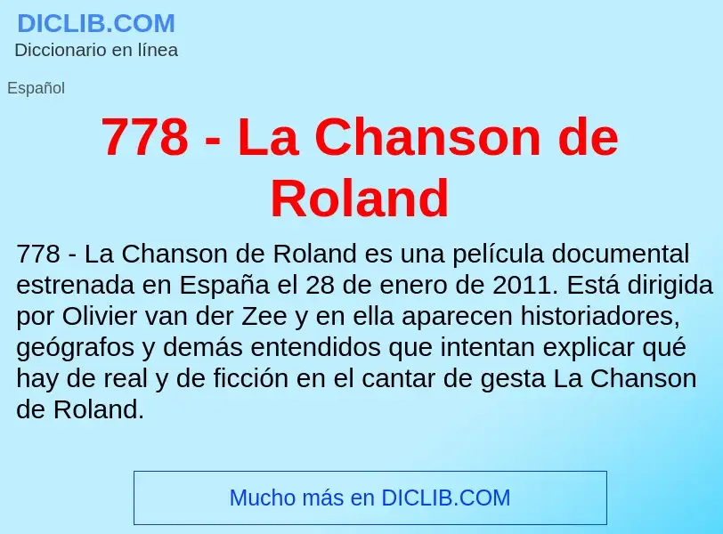 Что такое 778 - La Chanson de Roland - определение