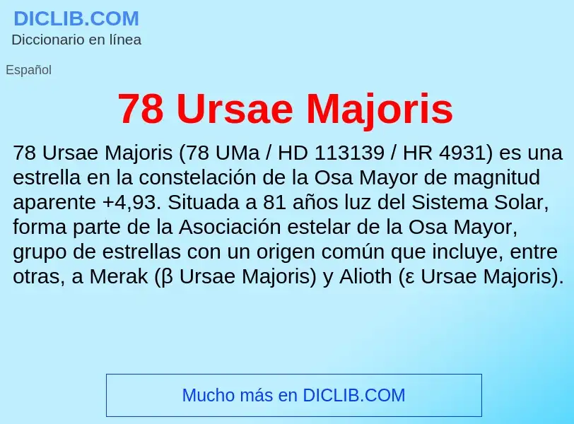 Wat is 78 Ursae Majoris - definition