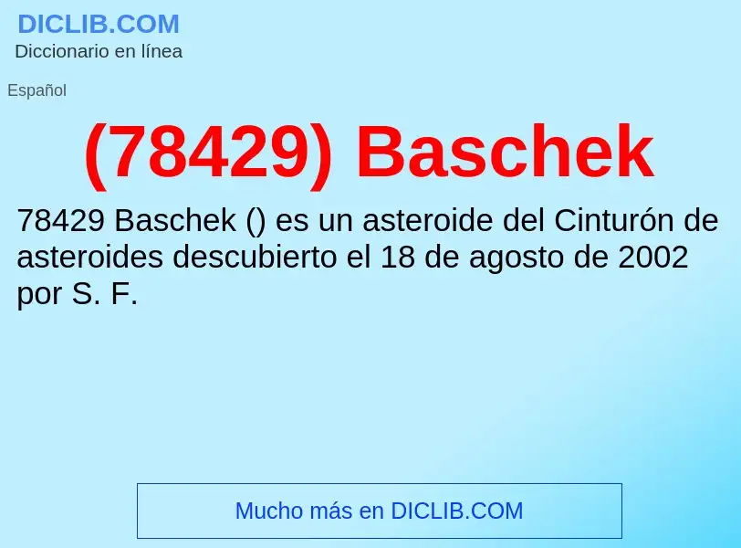 Wat is (78429) Baschek - definition