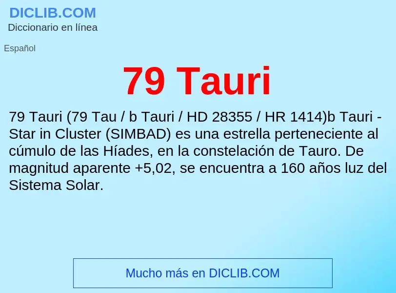 Wat is 79 Tauri - definition