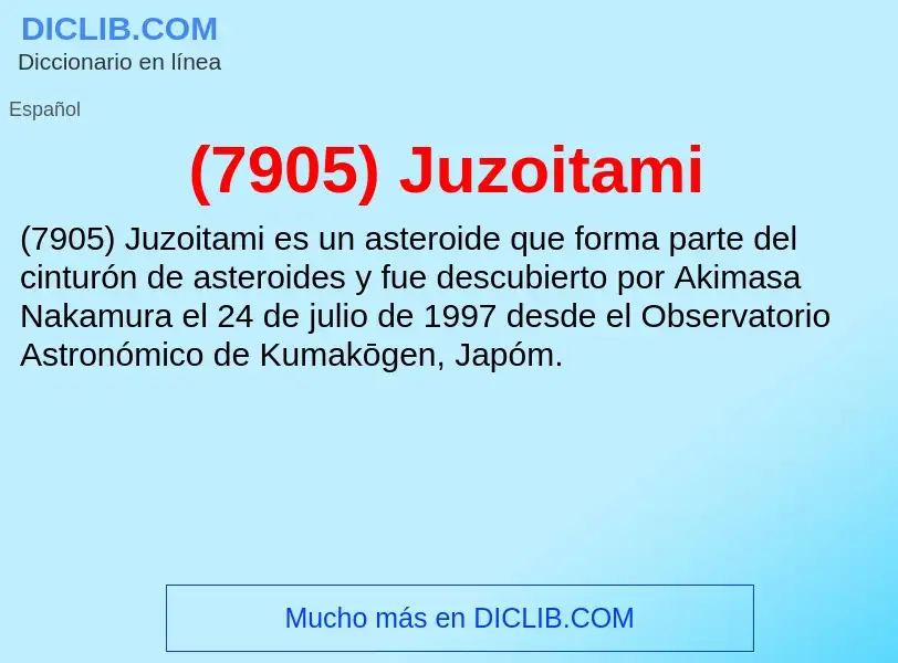 Τι είναι (7905) Juzoitami - ορισμός