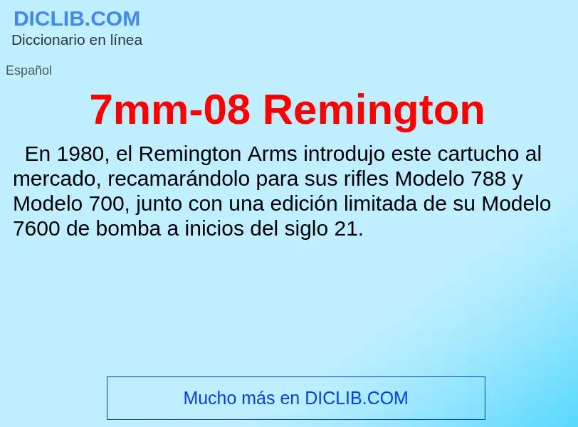 Τι είναι 7mm-08 Remington - ορισμός