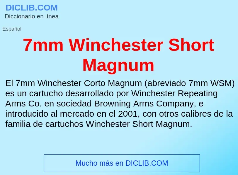 Wat is 7mm Winchester Short Magnum - definition