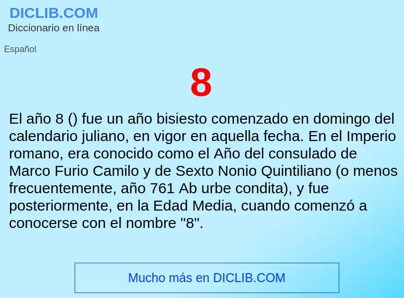 ¿Qué es 8? - significado y definición