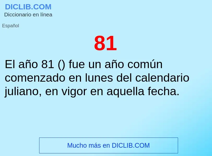 ¿Qué es 81? - significado y definición