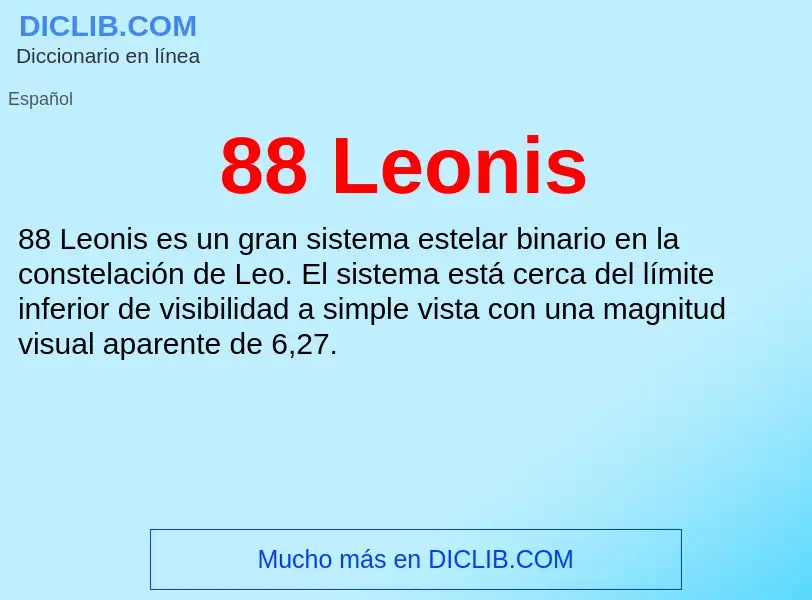 Wat is 88 Leonis - definition