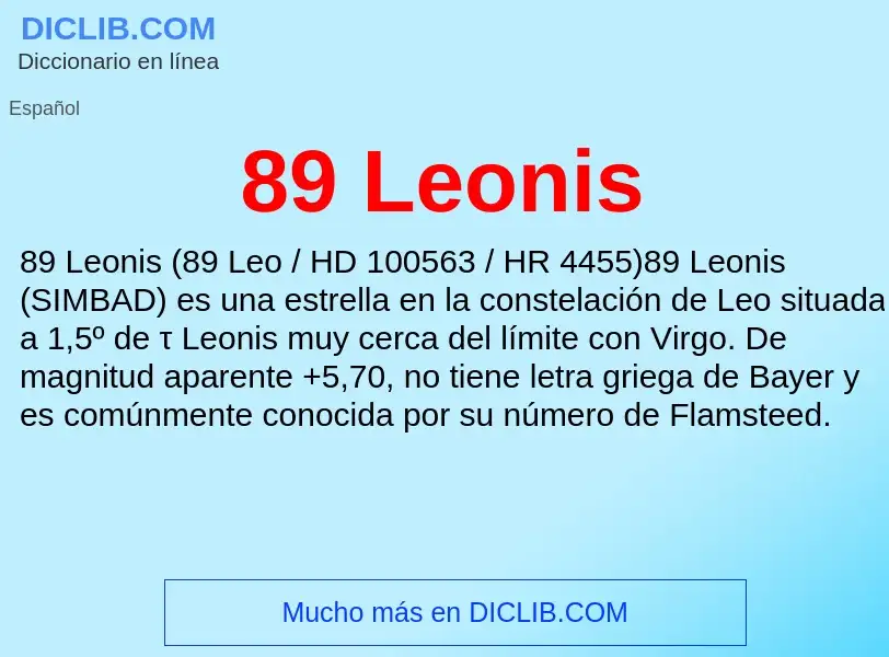 Wat is 89 Leonis - definition