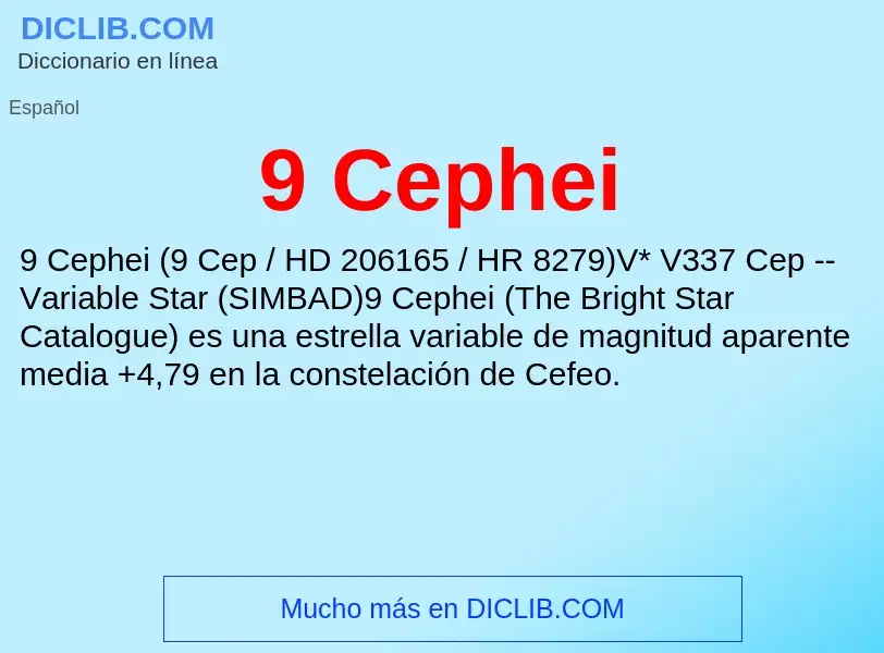 O que é 9 Cephei - definição, significado, conceito