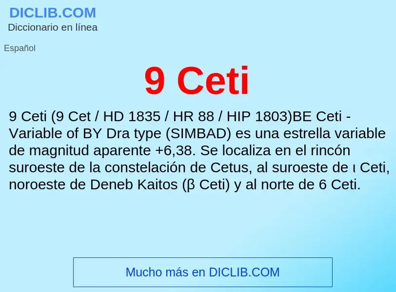 O que é 9 Ceti - definição, significado, conceito