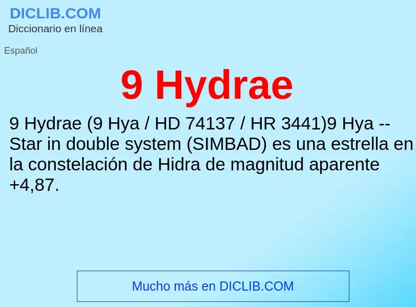 Was ist 9 Hydrae - Definition