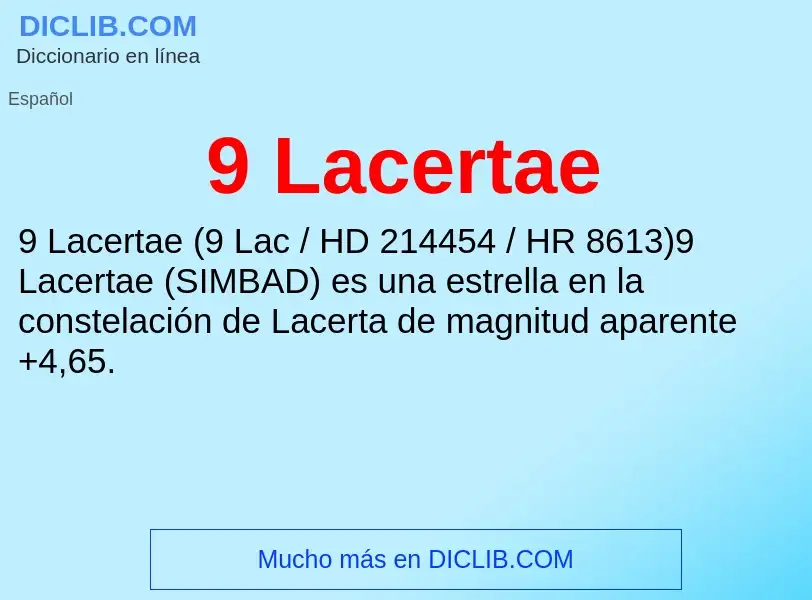 Что такое 9 Lacertae - определение