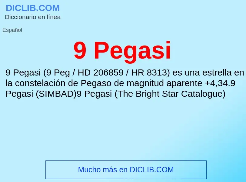 O que é 9 Pegasi - definição, significado, conceito