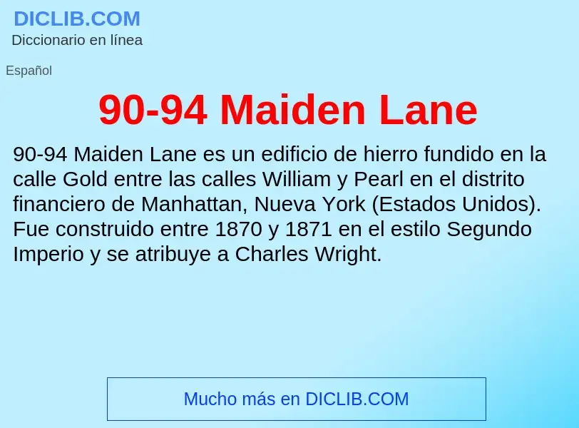 O que é 90-94 Maiden Lane - definição, significado, conceito