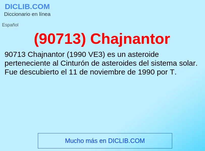 O que é (90713) Chajnantor - definição, significado, conceito