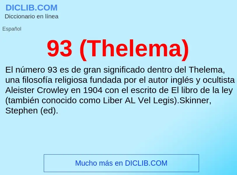 Was ist 93 (Thelema) - Definition