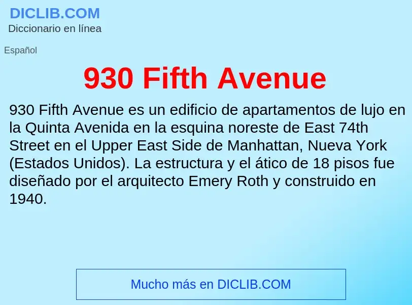 O que é 930 Fifth Avenue - definição, significado, conceito