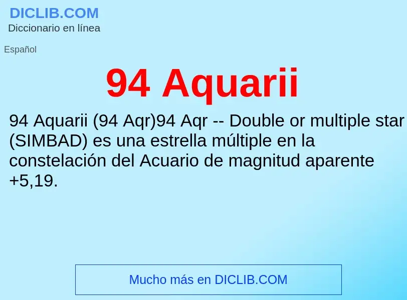 What is 94 Aquarii - meaning and definition