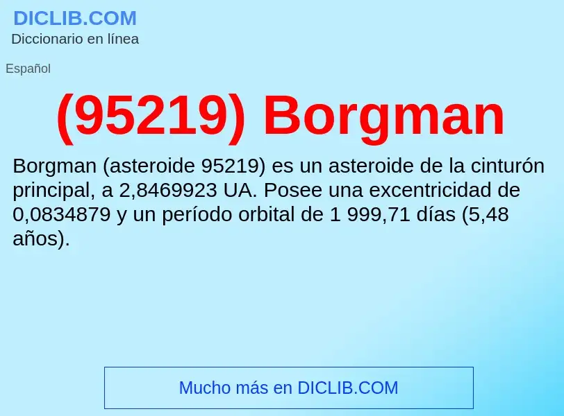 O que é (95219) Borgman - definição, significado, conceito