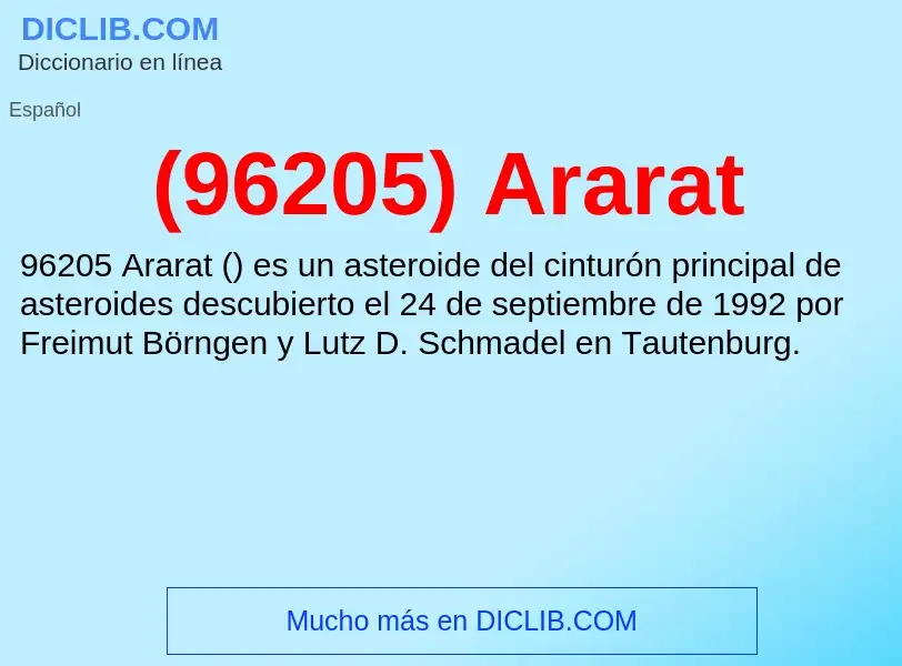 O que é (96205) Ararat - definição, significado, conceito