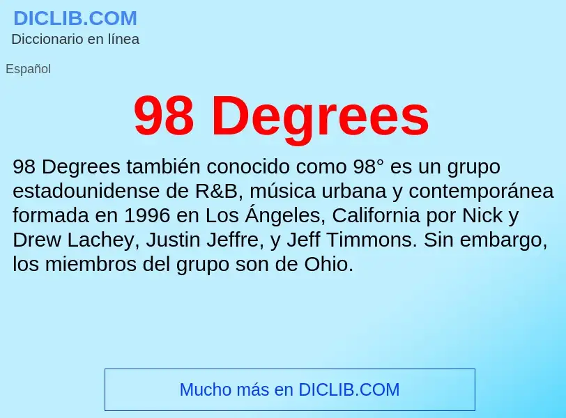 Qu'est-ce que 98 Degrees - définition