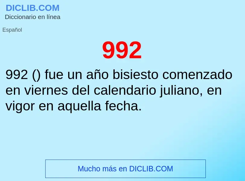 O que é 992 - definição, significado, conceito