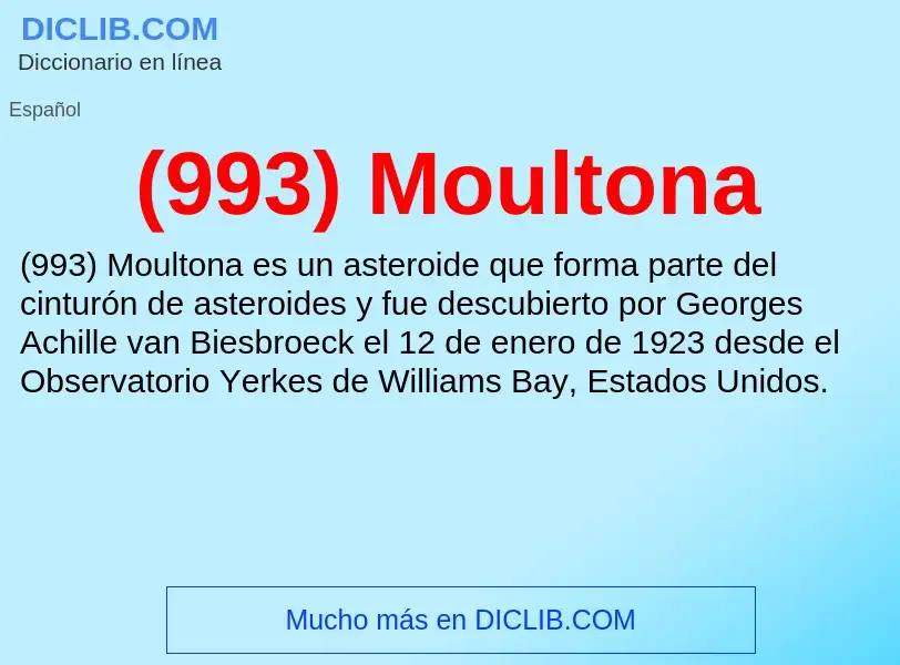 Wat is (993) Moultona - definition