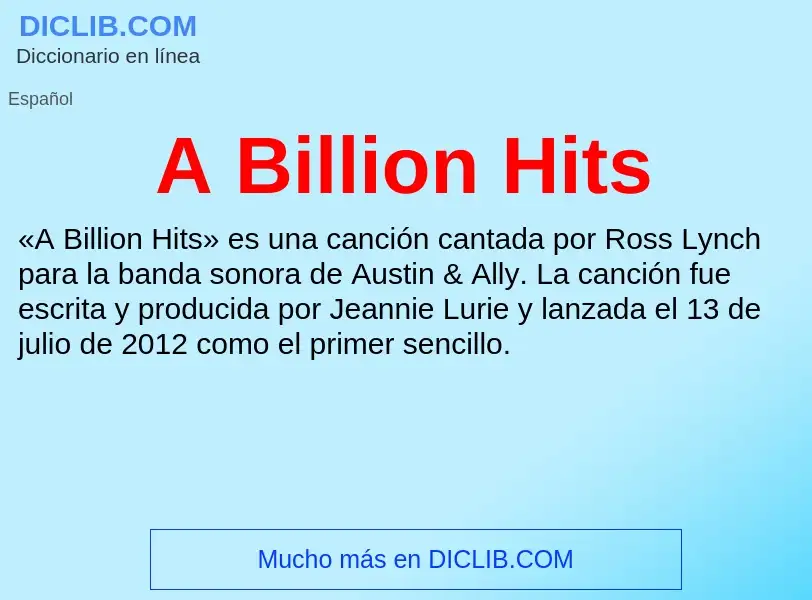 O que é A Billion Hits - definição, significado, conceito