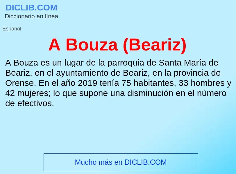 What is A Bouza (Beariz) - meaning and definition