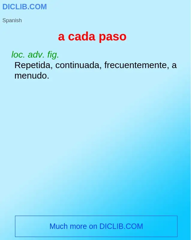 What is a cada paso - definition