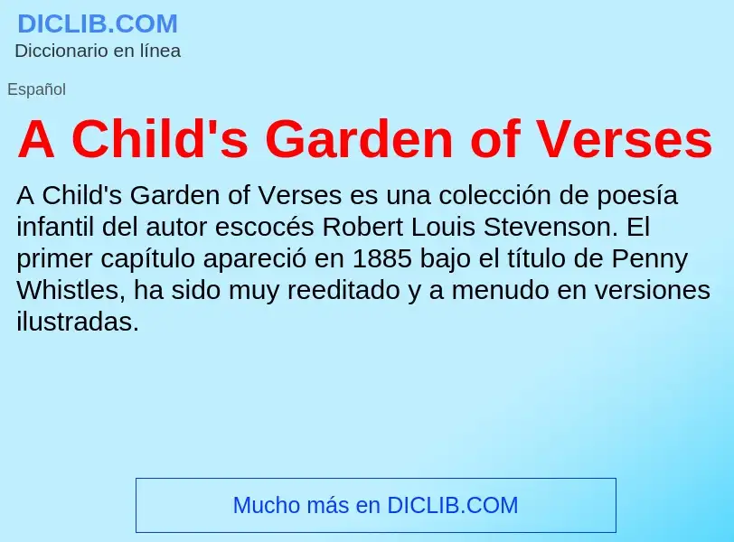 Wat is A Child's Garden of Verses - definition