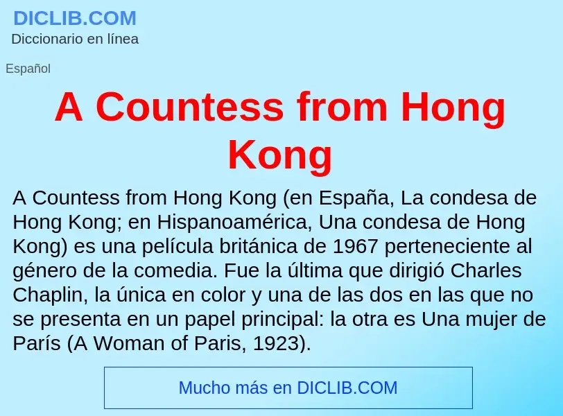 Wat is A Countess from Hong Kong - definition