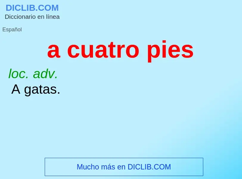 Wat is a cuatro pies - definition