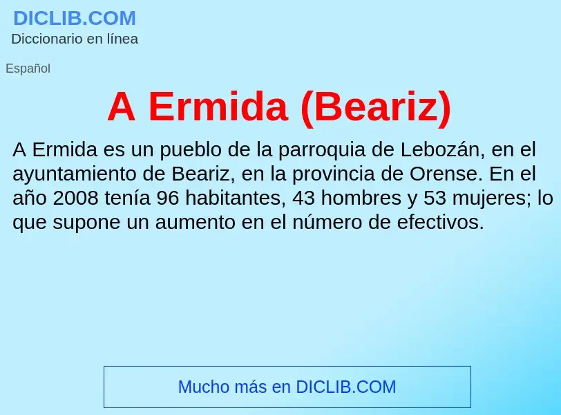 O que é A Ermida (Beariz) - definição, significado, conceito