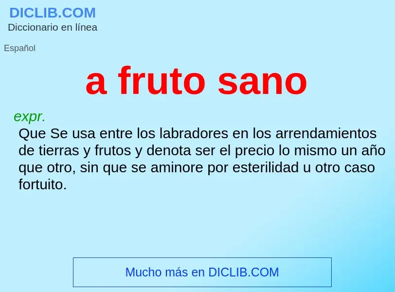 O que é a fruto sano - definição, significado, conceito