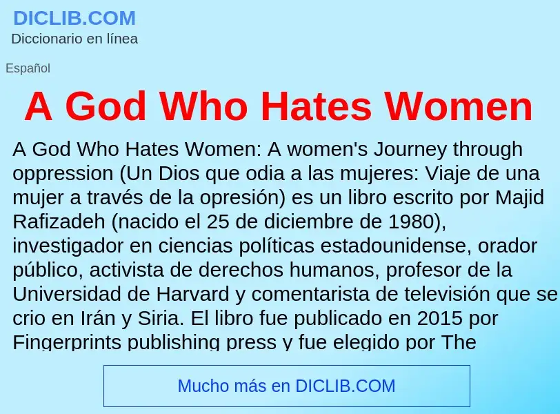 What is A God Who Hates Women - meaning and definition