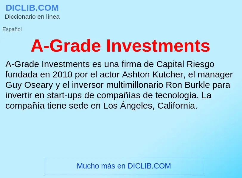 What is A-Grade Investments - definition