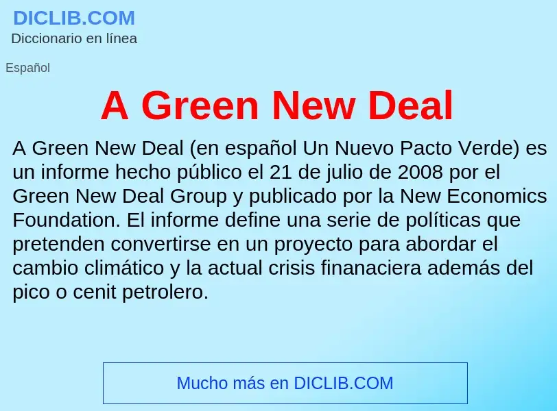 O que é A Green New Deal - definição, significado, conceito