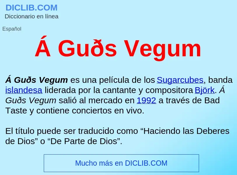 What is Á Guðs Vegum  - meaning and definition