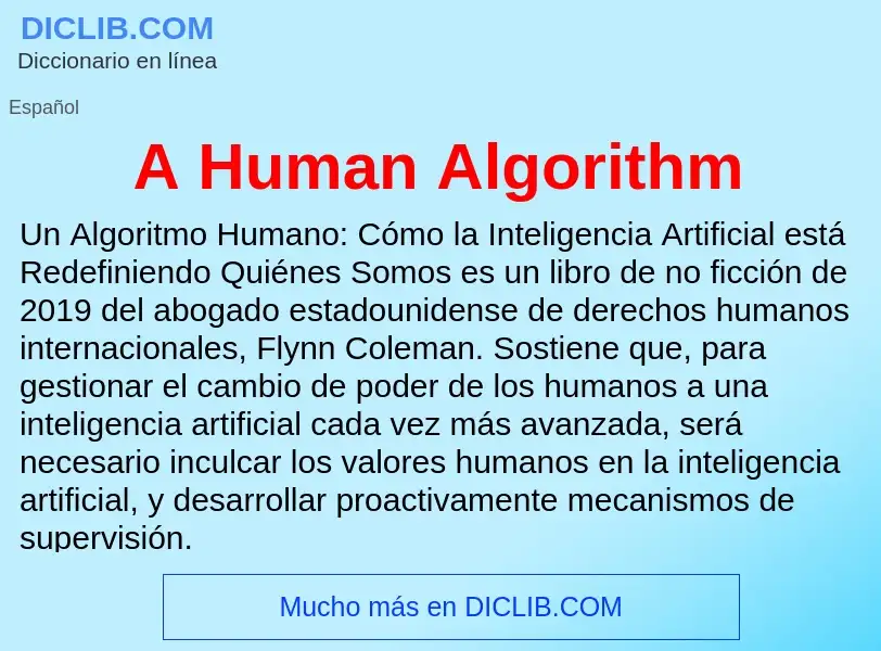 Qu'est-ce que A Human Algorithm - définition