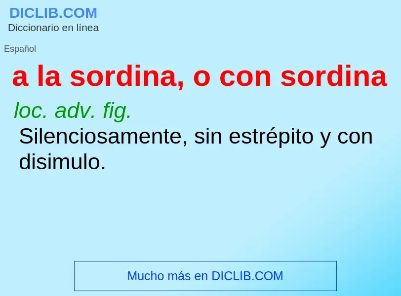 O que é a la sordina, o con sordina - definição, significado, conceito