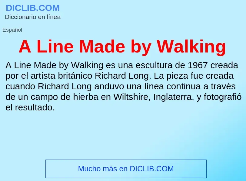 Wat is A Line Made by Walking - definition