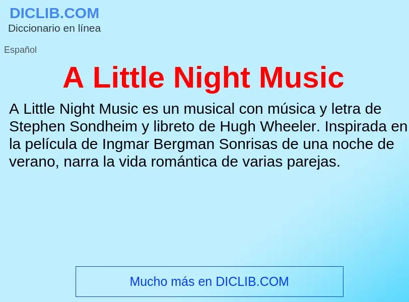 Wat is A Little Night Music - definition