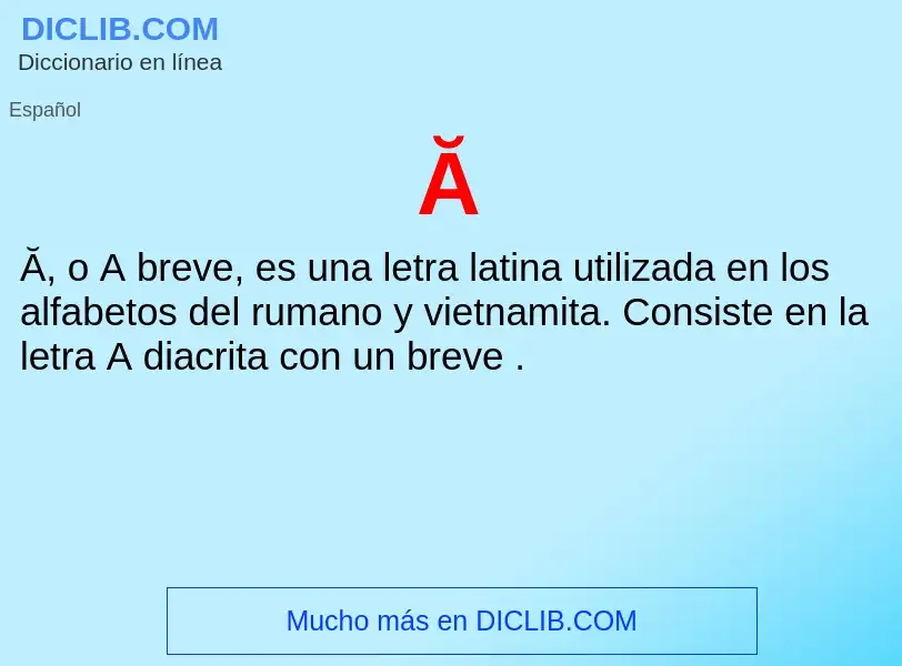 O que é Ă - definição, significado, conceito