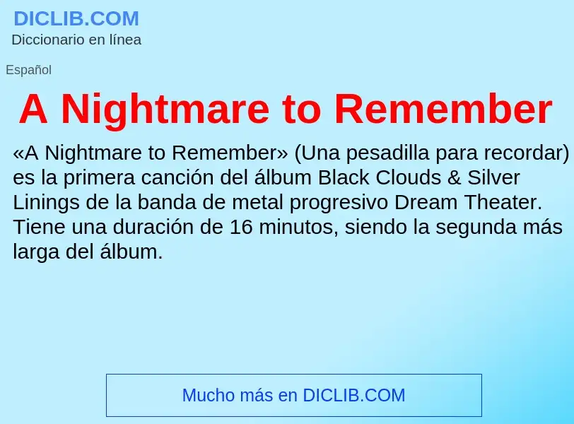 Τι είναι A Nightmare to Remember - ορισμός