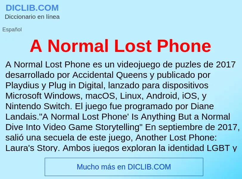 Qu'est-ce que A Normal Lost Phone - définition