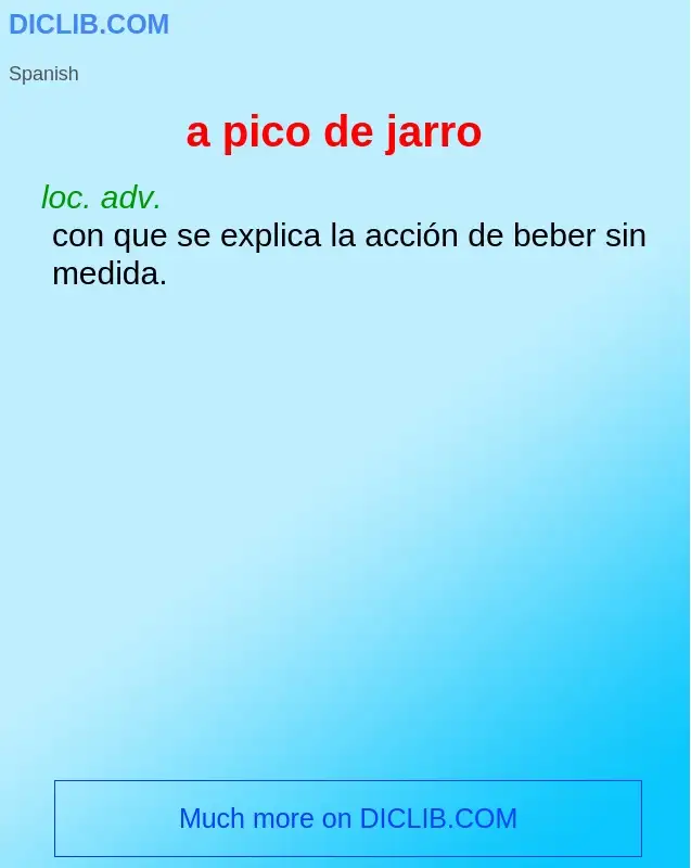 What is a pico de jarro - definition