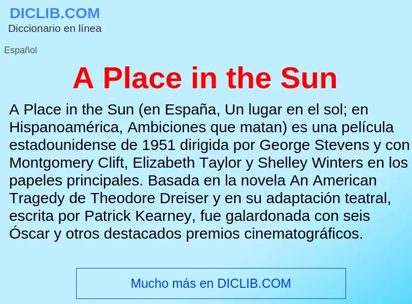 Was ist A Place in the Sun - Definition